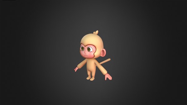 modelo 3d Activo - Dibujos animados - Animal Mono Rigged - TurboSquid ...