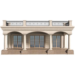 3D Classic Porch Entrance to the house model