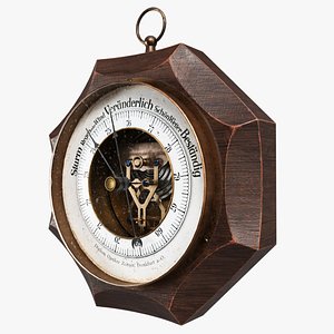 3D Vintage German barometer model