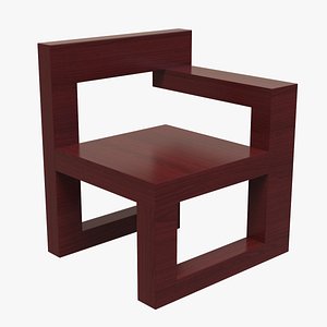 wooden chair tetris design 3D model