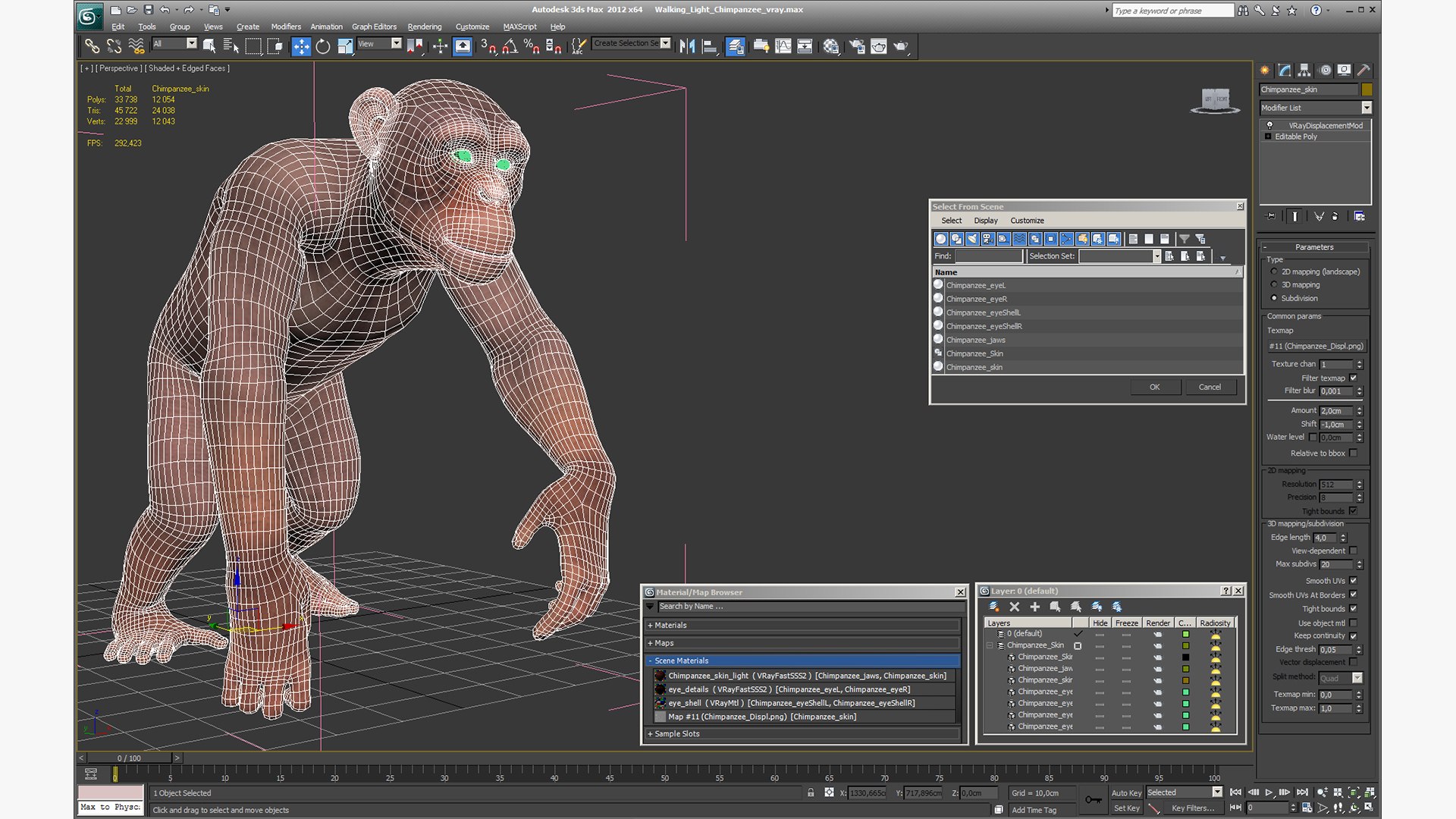Walking Light Chimpanzee 3D - TurboSquid 1432255