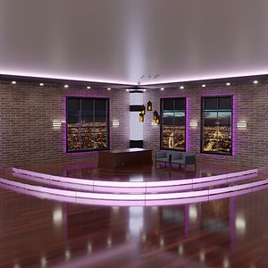Virtual Talk Show TV Studio model