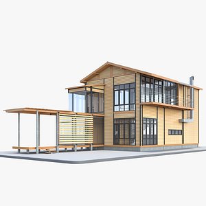 modern house 1 interior 3d model