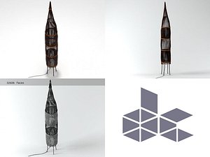 rattan floor lamp n model