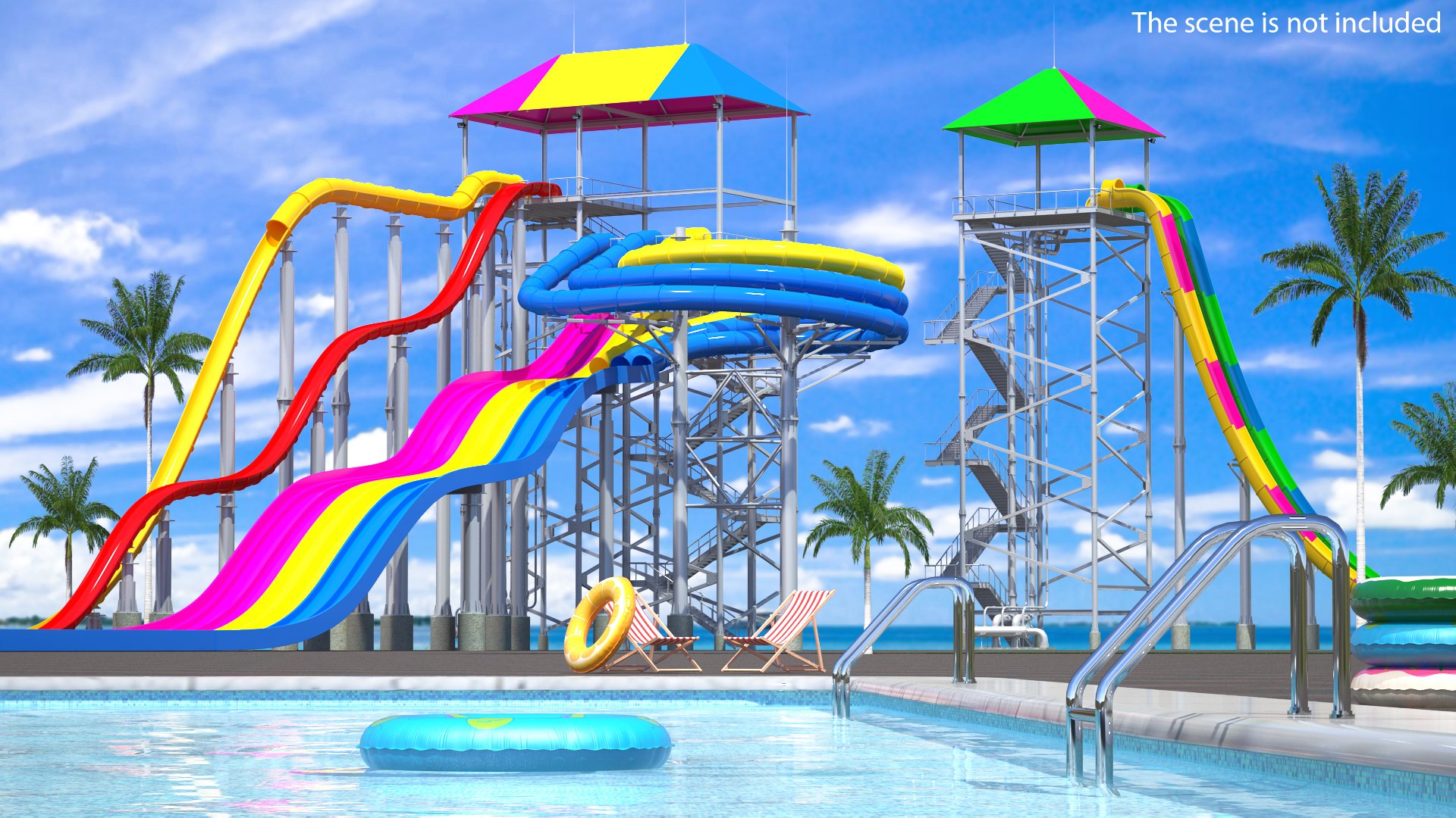 Water Slides 3D model preview