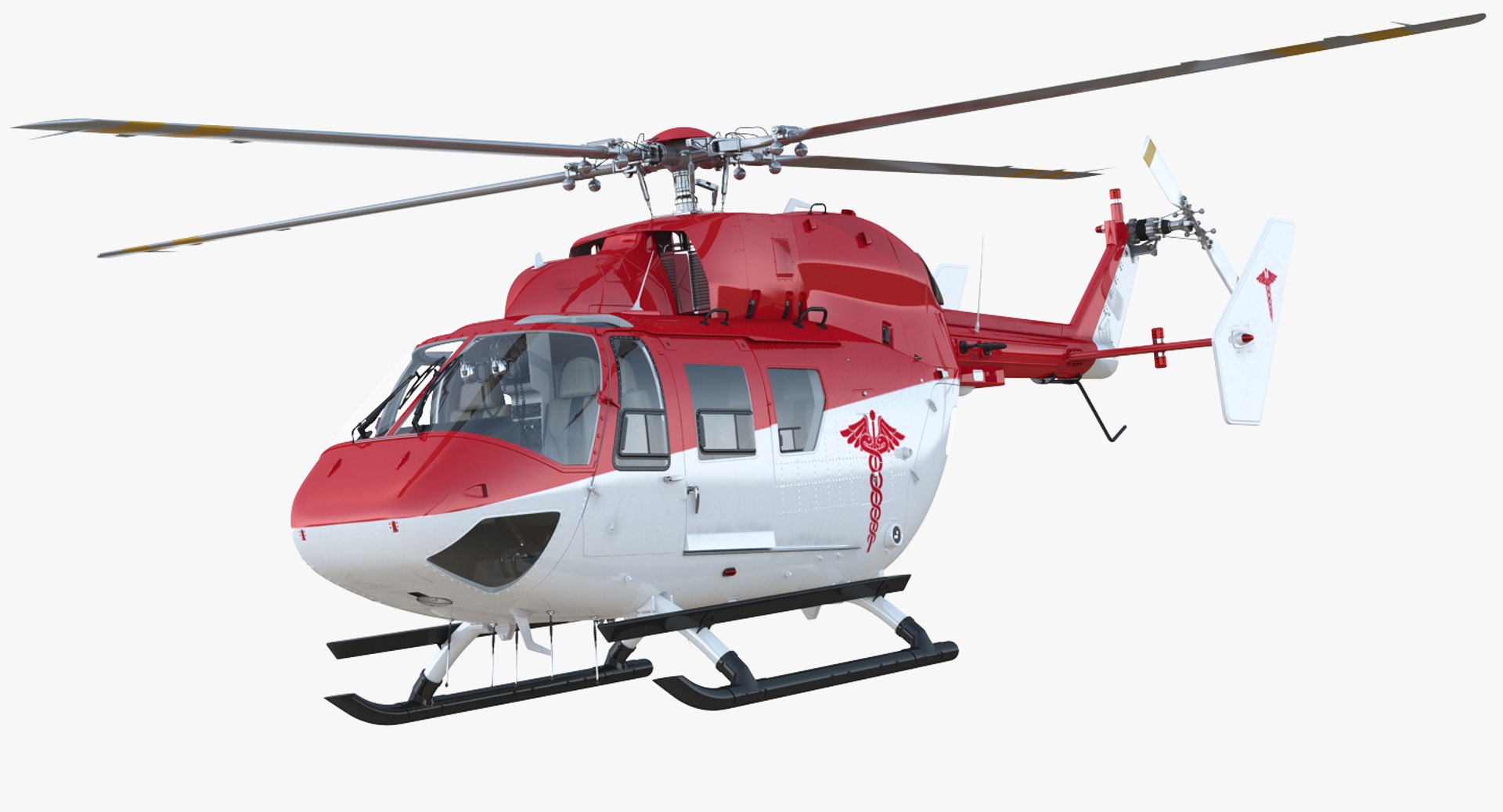 Kawasaki BK 117 Air Ambulance Helicopter 3D model preview