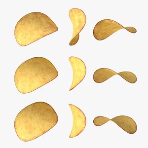 crunchy potato chips with 2K PBR textures model