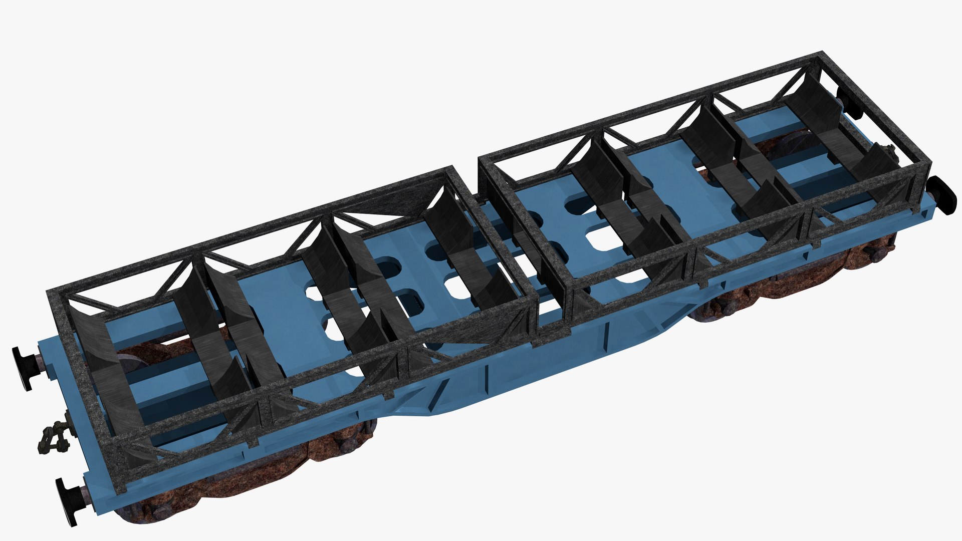 Uncovered railroad steel coil wagon 3D model - TurboSquid 1996508
