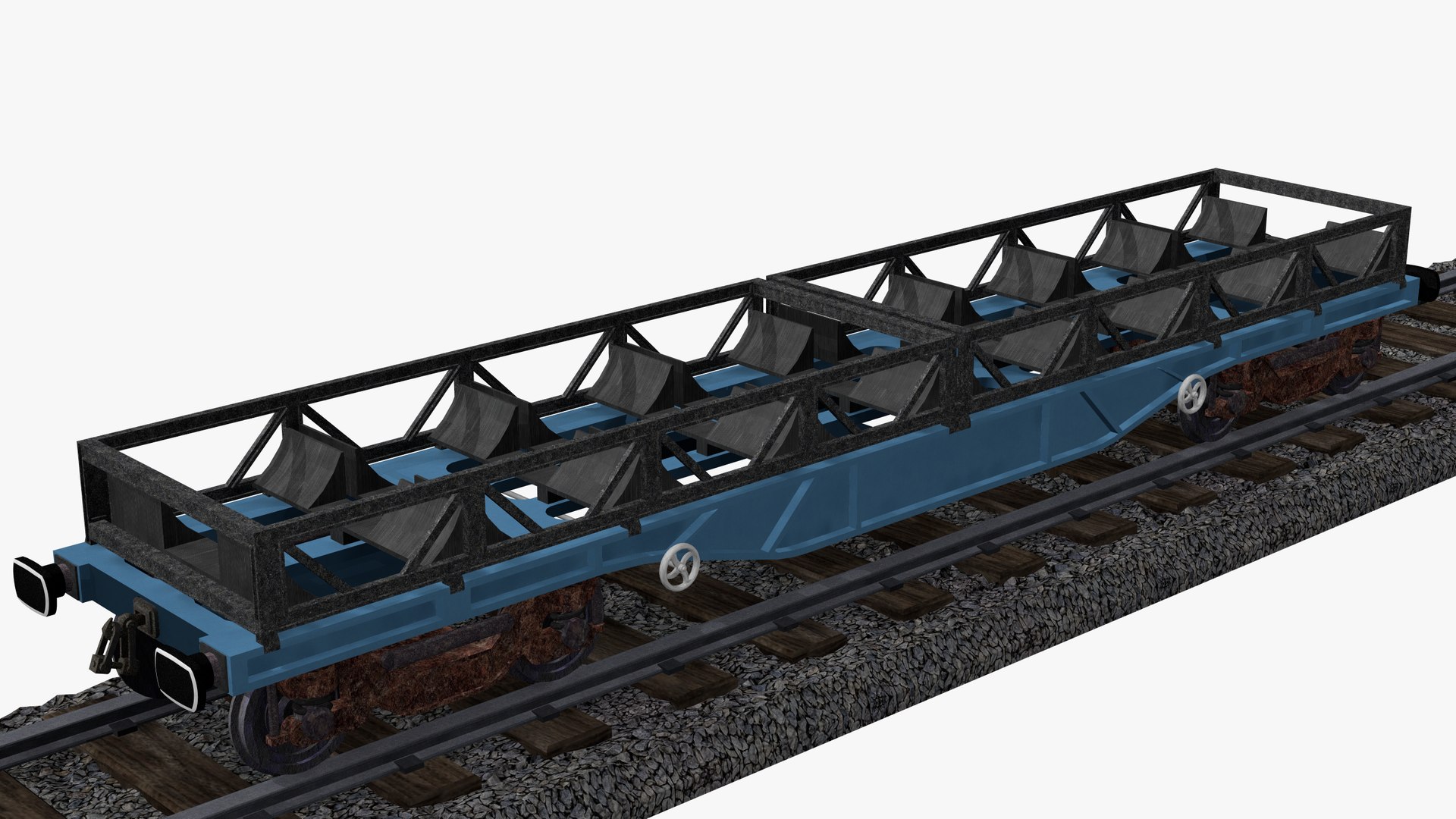 Uncovered railroad steel coil wagon 3D model - TurboSquid 1996508