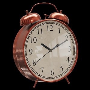 3D Vintage alarm clock model