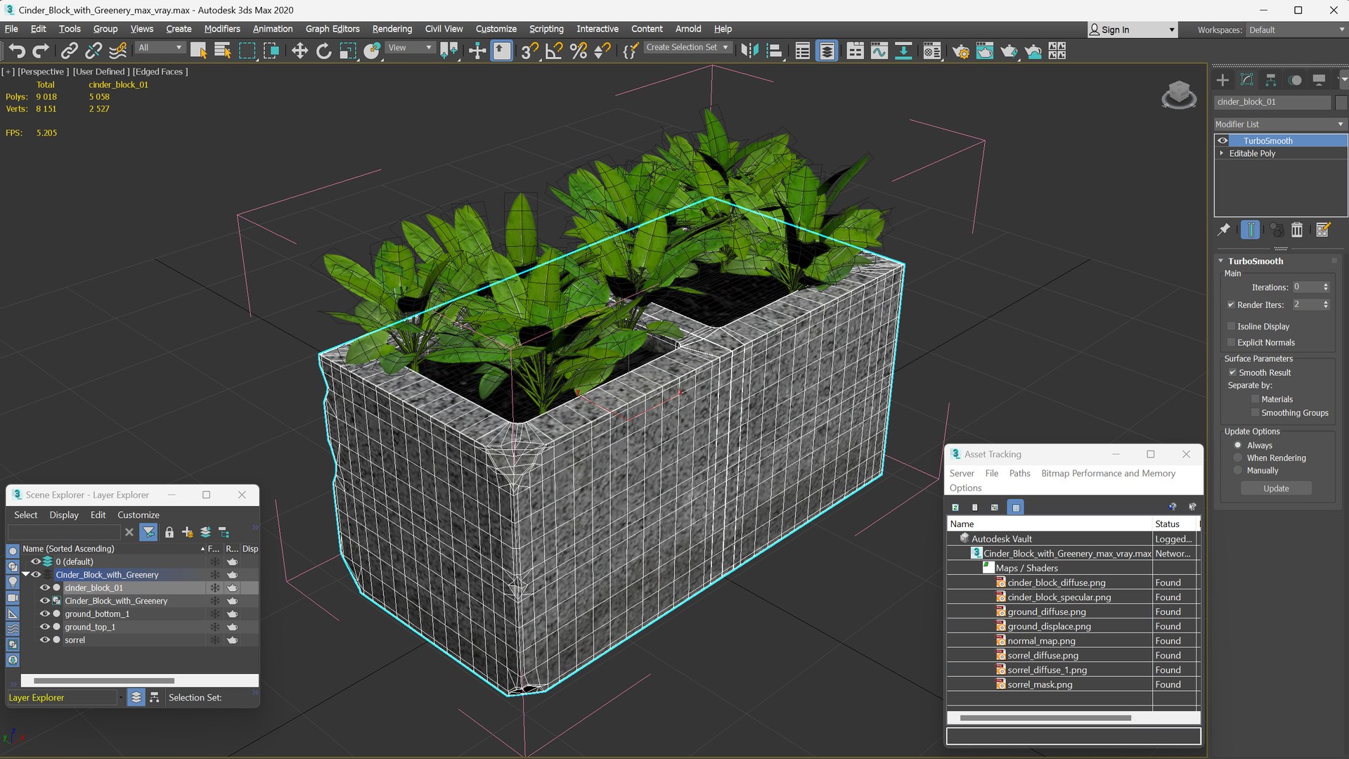 Cinder Block with Greenery model https://p.turbosquid.com/ts-thumb/D2/J8cOoi/UZ/cinder_block_with_greenery_021/jpg/1734827425/1920x1080/fit_q87/98ef98aad70a8f8d33f05db38252e4465bb0b424/cinder_block_with_greenery_021.jpg