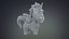 cute cartoon unicorn pegasus 3D model