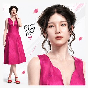 Korean Woman Game Character model