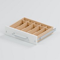 Divided Oak Cutlery Drawer with Detailed Runners