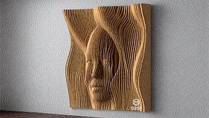 3D Parametric Wavy Wooden Wall Decor 02 - wood cutting machines