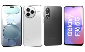 3D Samsung Galaxy F36 Onyx Black And Xiaomi Civi 5 Pro White model