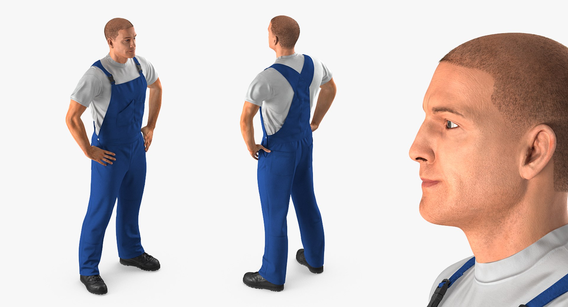 Construction Worker Standing Pose 3d Max
