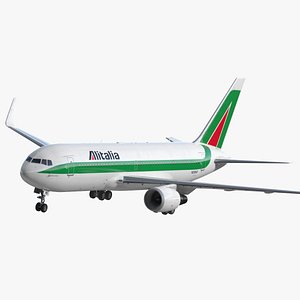 boeing 767-200er alitalia rigged 3d model