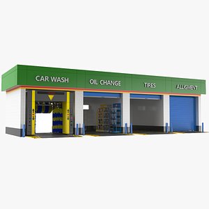 Detailed Car Service Building 03 3D model