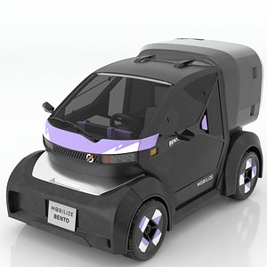 Mobilize Bento electric miniature city car Purple 3D Model 3D model
