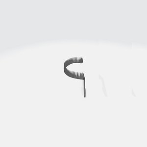3D curve beard and hair comb model
