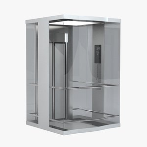 3d transparent glass elevator