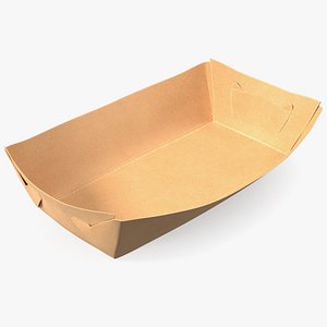 3D Disposable Brown Paper Food Tray