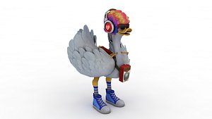 Cartoon funny Ostrich