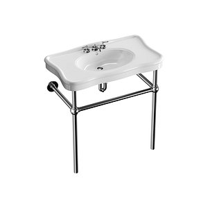 Console Sink Porcelain Belle Epoque with Black Nickel Support Legs model