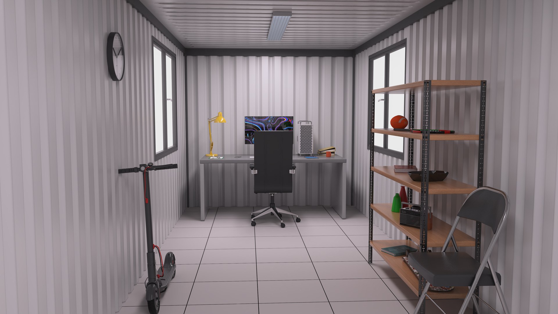 Office Container With Interior Model - TurboSquid 2019200