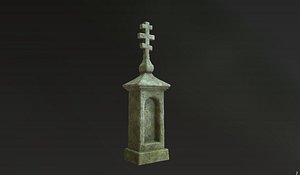 Stone cross shrine - game ready