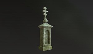 Stone cross shrine - game ready
