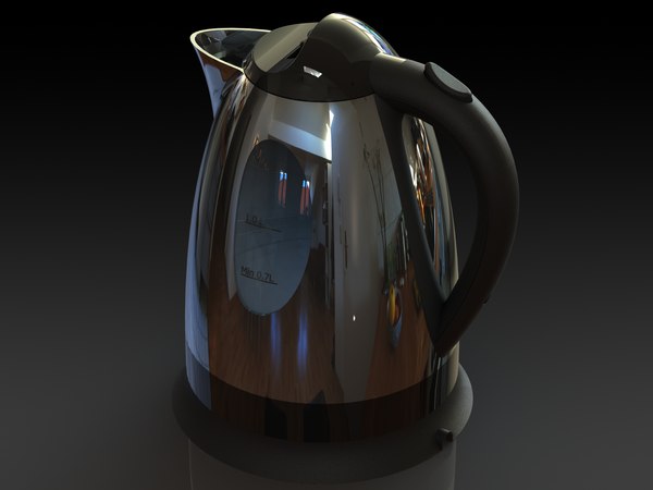 3D модель Серебряный электрический чайник емкостью 1 л - TurboSquid 2157883