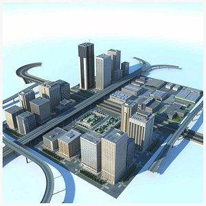 3D City Big Cityscape Highway b