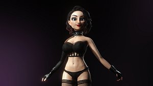 Cartoonish Sexy Goth Girl Lenore
