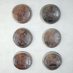 3D model Vintage Ethiopian Split Bowls
