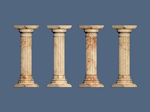 3D Greek Doric Column Physics Animation Test model