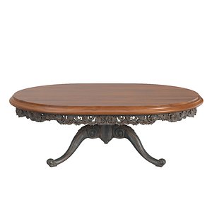 Italian Gilt Carved Inlaid Gray Coffee Table model