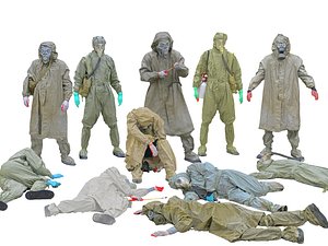 dead chemical attack pack 3D model
