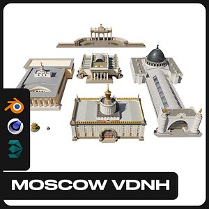 VDNH Pavilions and Fountains 3D model