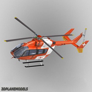 3d model of eurocopter ec-145 rega swiss