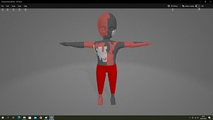 Zombie Enemy Red 3D
