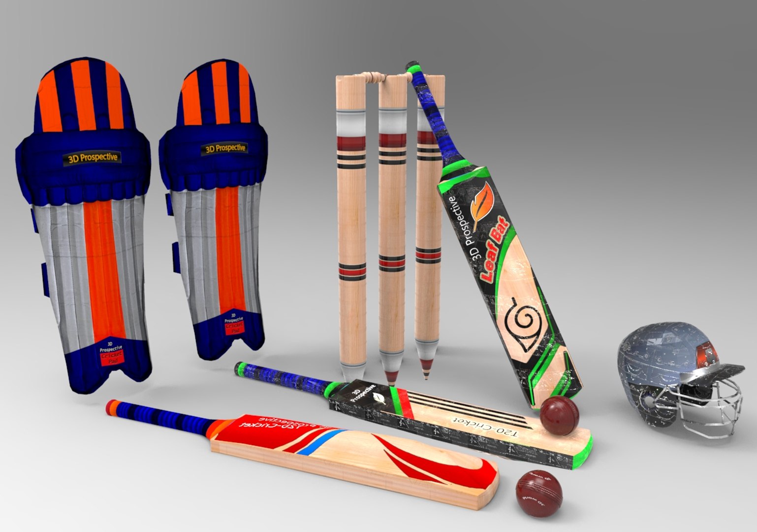 Cricket Kit Pack Practice 3D TurboSquid 1252374