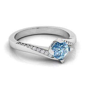 Unique Bended Flow Engagement Ring