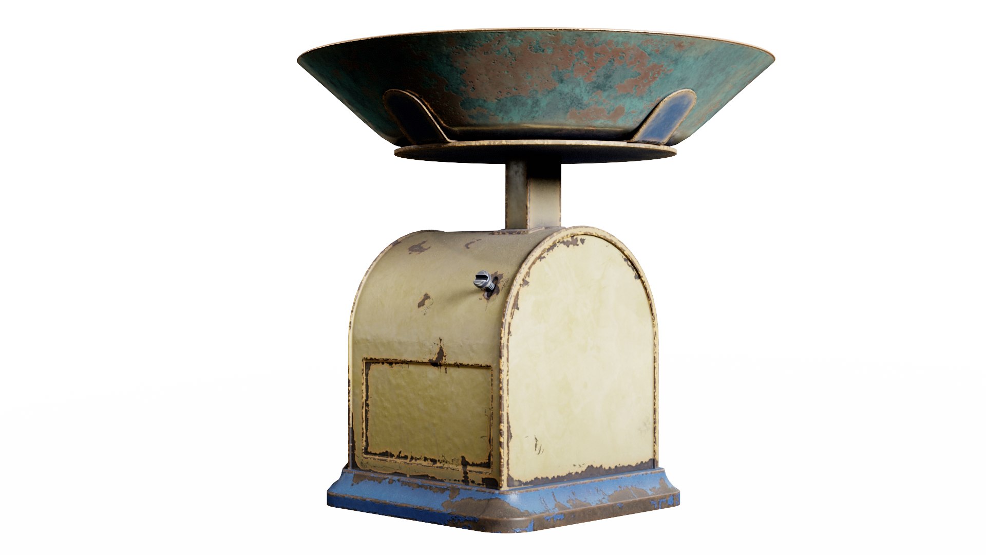 3D Model Retro Used Kitchen Scales Weight Vintage Rusty Version Da1 ...