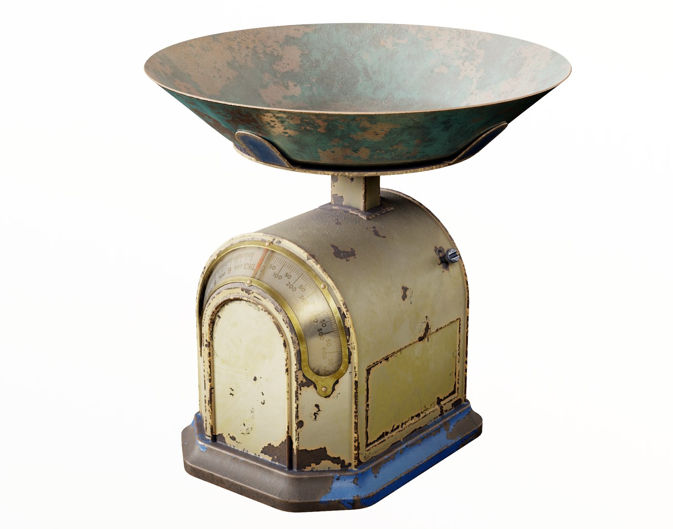 3D Model Retro Used Kitchen Scales Weight Vintage Rusty Version Da1 ...