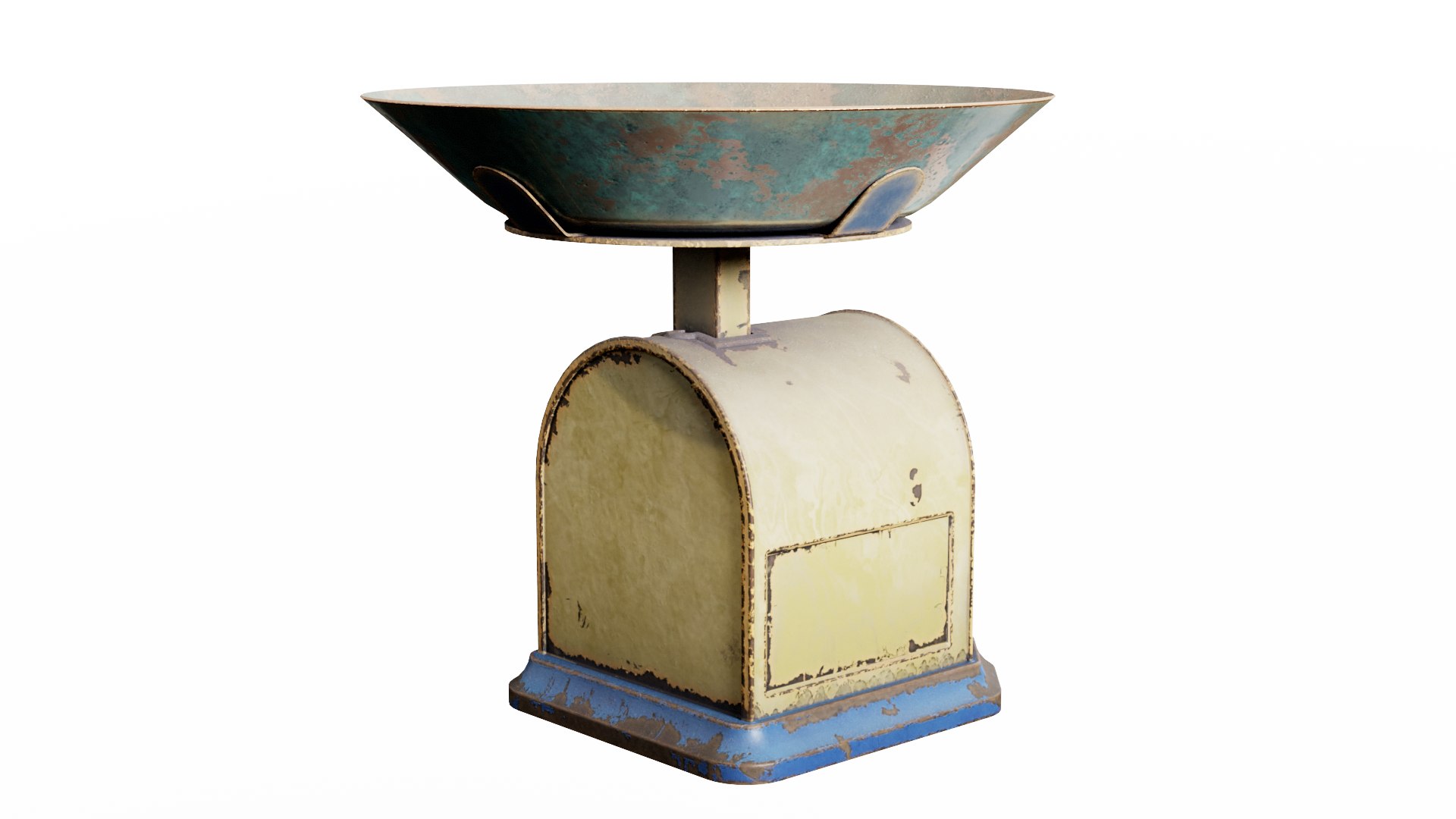 3D Model Retro Used Kitchen Scales Weight Vintage Rusty Version Da1 ...