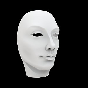 Calm Serenity Mask V2 3D Print Model Peaceful Face Sculpture 3D