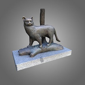 Cat Statue Low-Poly