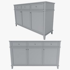 Daphne 3 Door Sideboard 3D model
